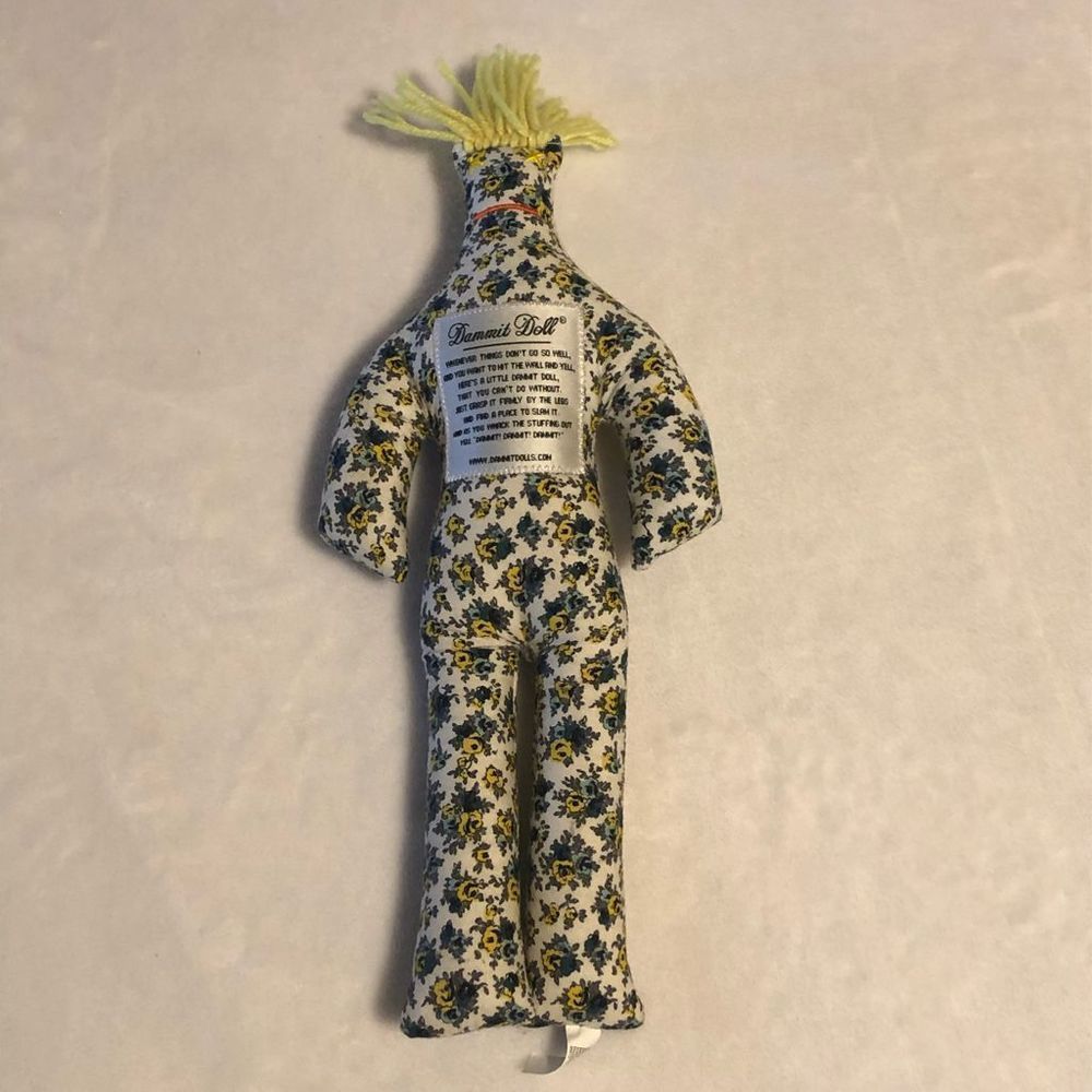DAMMIT DOLL White w/ Floral Fabric